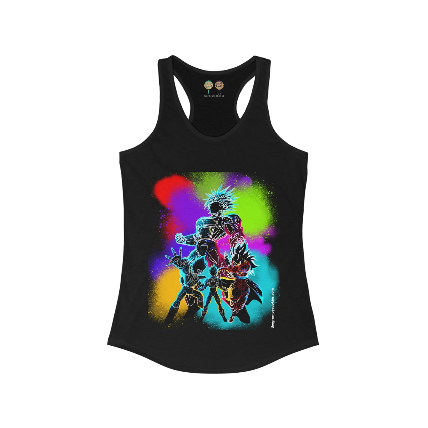 Dragon Ball Z Technicolor  Women's Ideal Racerback Tank