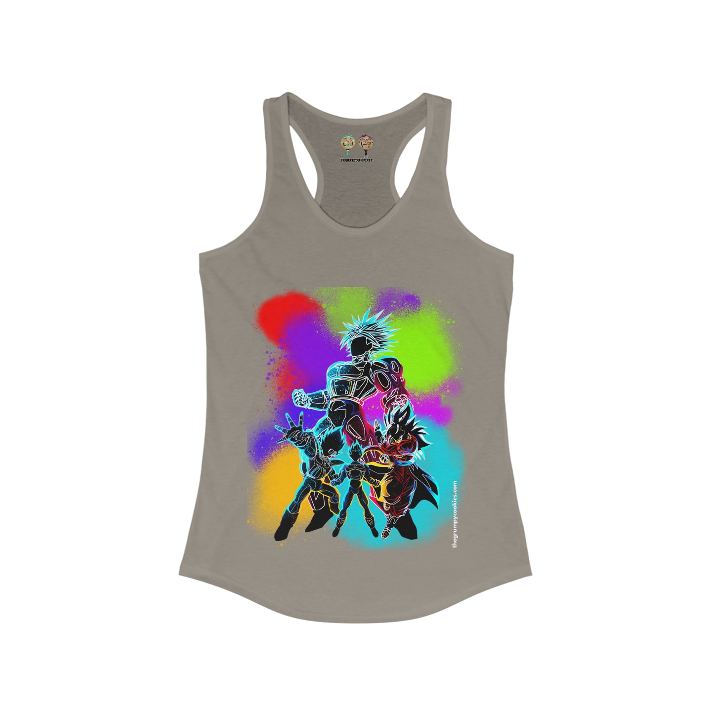 Dragon Ball Z Technicolor  Women's Ideal Racerback Tank