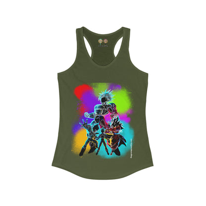 Dragon Ball Z Technicolor  Women's Ideal Racerback Tank