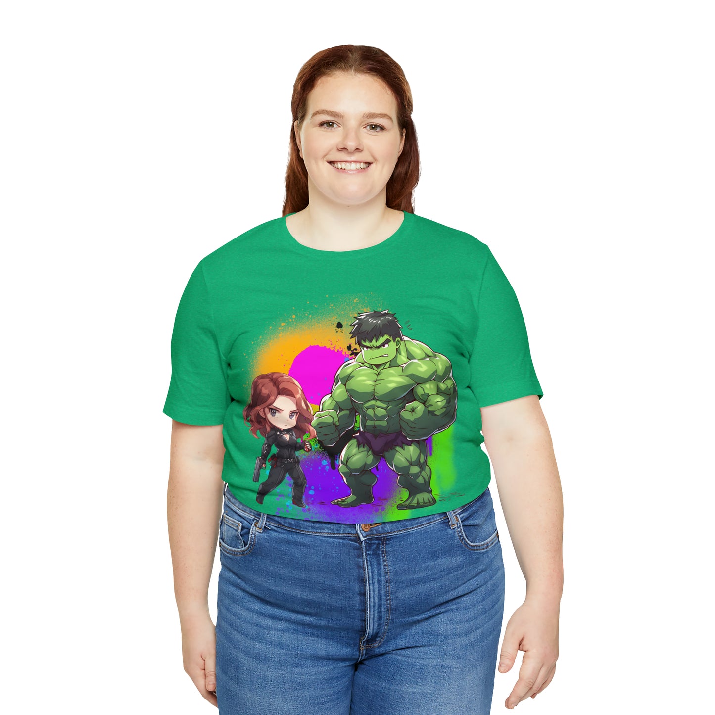 Hulk Loves Black Widow Jersey Short Sleeve Tee