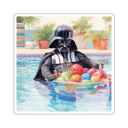 Darth Vader at the Pool Party Kiss-Cut Stickers