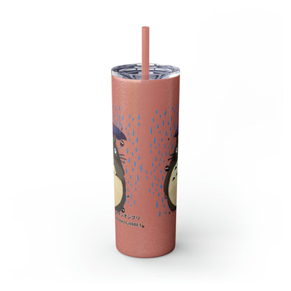 Totoro in the Rain Skinny Tumbler with Straw, 20oz