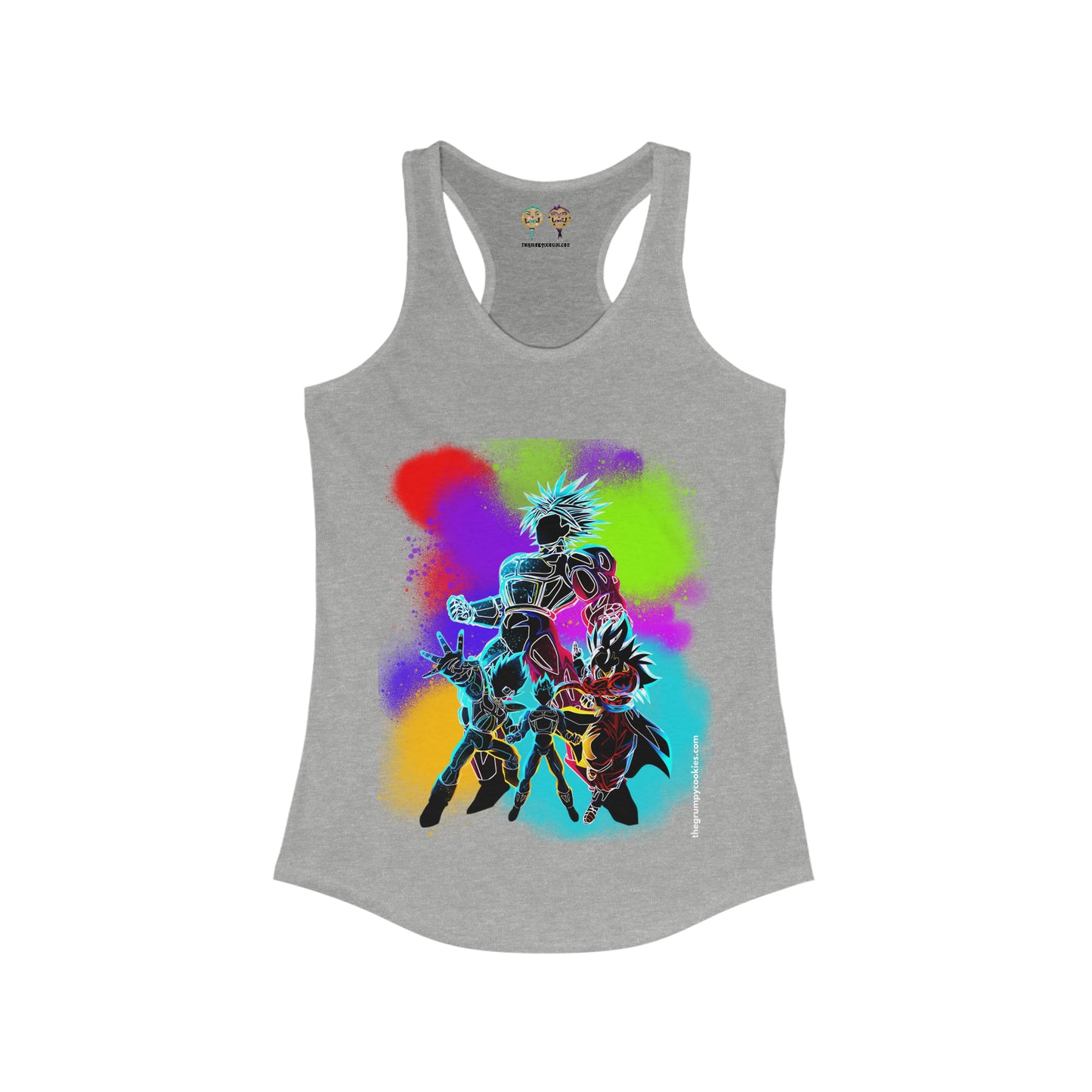 Dragon Ball Z Technicolor  Women's Ideal Racerback Tank