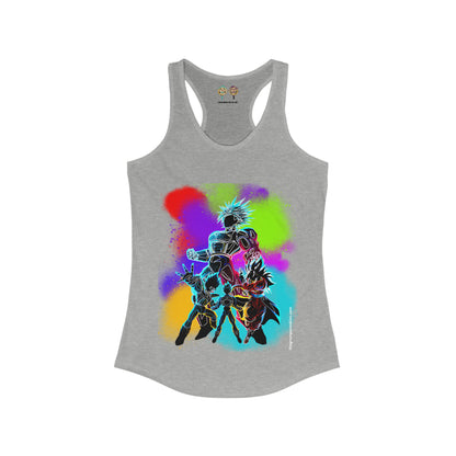 Dragon Ball Z Technicolor  Women's Ideal Racerback Tank