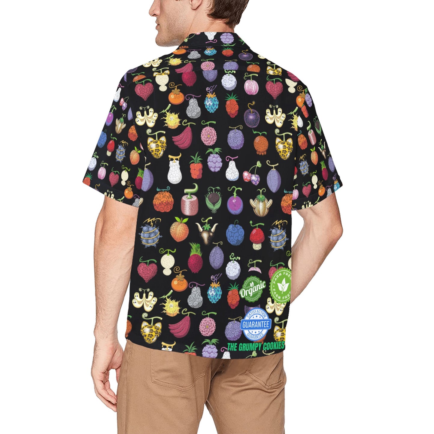 One Piece - Organic Devil Fruit Hawaiian Shirt with Chest Pocket