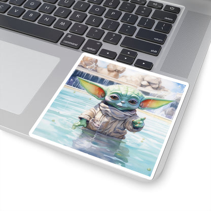 Yoda at the Pool Party Kiss-Cut Stickers