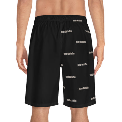 Burn It Up Straw Hat Coffee Men's Board Shorts (AOP)