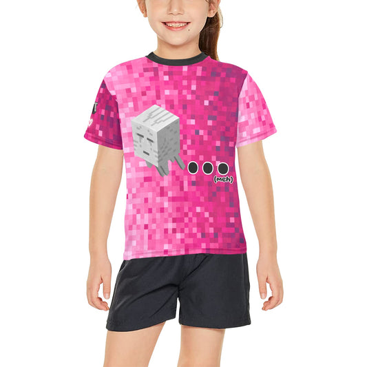 Minecraft - Meh. . . Big Girls All Over Print Crew Neck T-Shirt