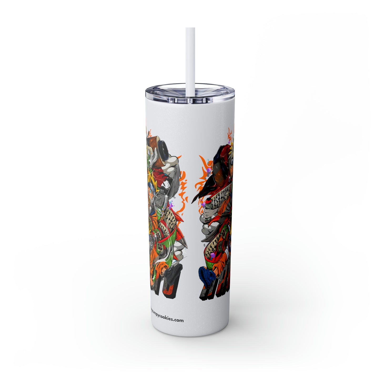 The Many Faces of Naruto Skinny Tumbler with Straw, 20oz