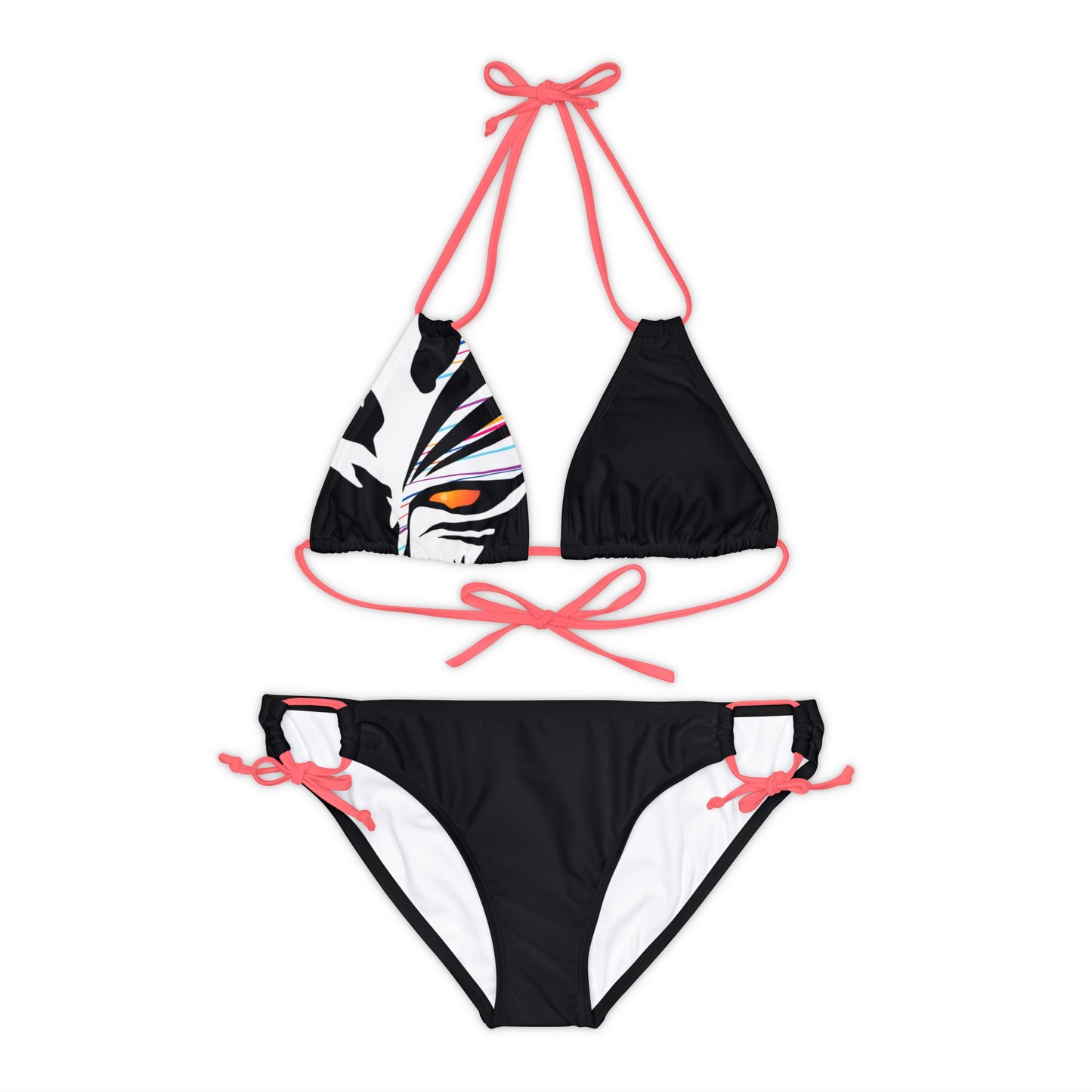 Broken Hollow Strappy Bikini Set