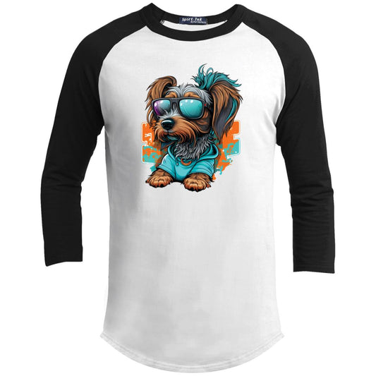 Reggie the Cool Pup Youth 3/4 Raglan Sleeve Shirt