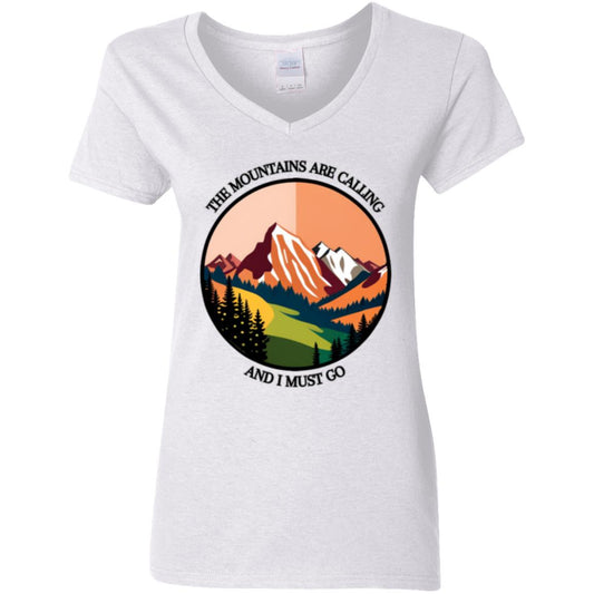 The Mountains Are Calling Ladies V-Neck T-Shirt