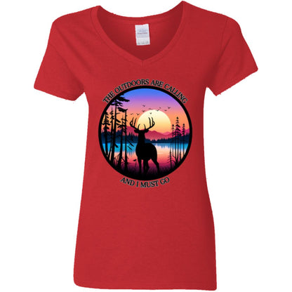 Mountains Ladies V-Neck T-Shirt