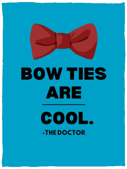 Dr Who - Bow Ties Are Cool Cozy Plush Fleece Blanket - 30x40