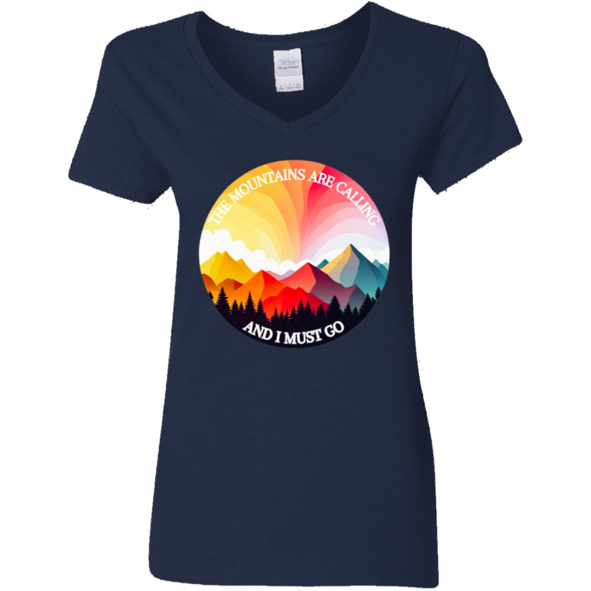 Mountains Ladies V-Neck T-Shirt