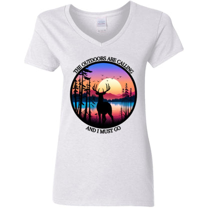 Mountains Ladies V-Neck T-Shirt