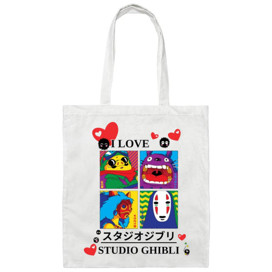 I love Ghibli Canvas Tote Bag