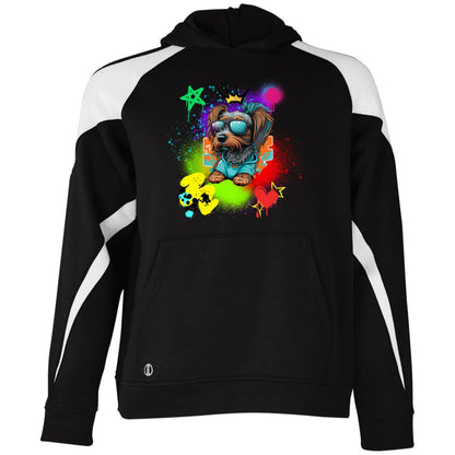 Reggie the Cool Pup Youth Athletic Colorblock Fleece Hoodie