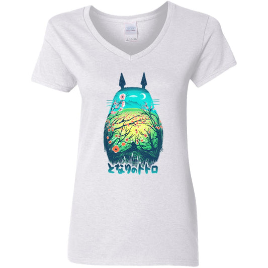 Totoro Garden V-Neck T-Shirt