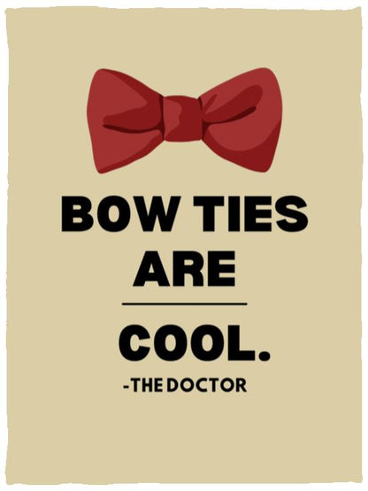 Dr Who - Bow Ties Are Cool Cozy Plush Fleece Blanket - 30x40