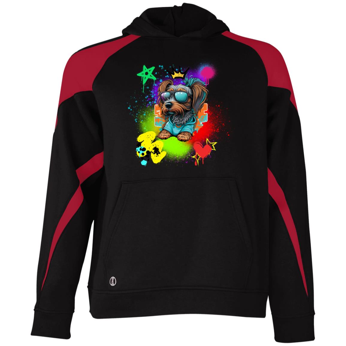 Reggie the Cool Pup Youth Athletic Colorblock Fleece Hoodie