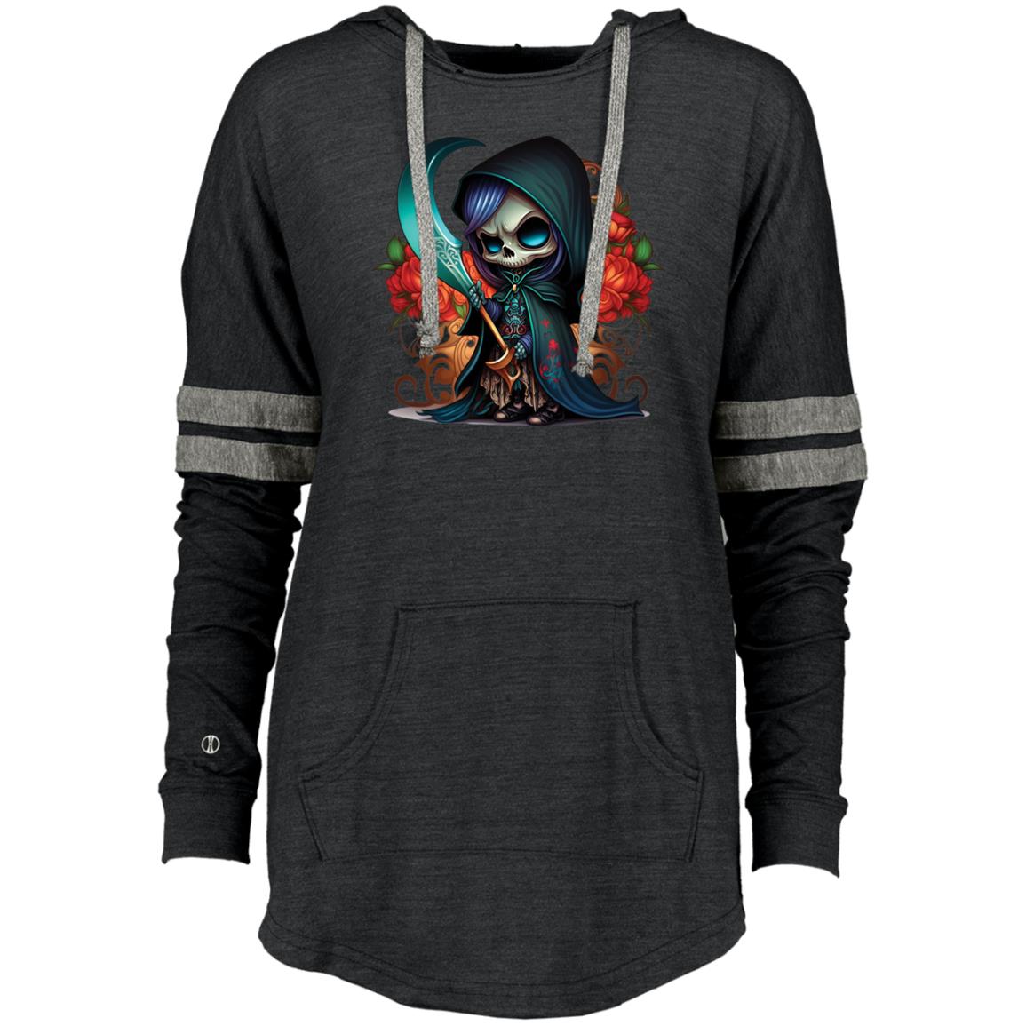 Evie the Grim Reaper Ladies Hooded Low Key Pullover