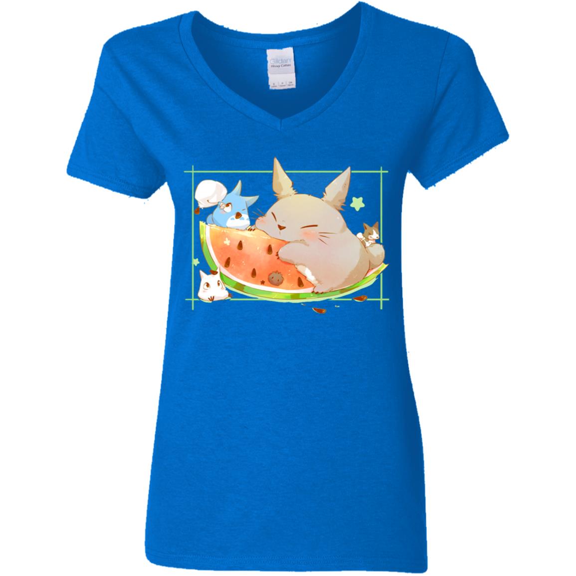 Nom Nom Totoro V-Neck T-Shirt