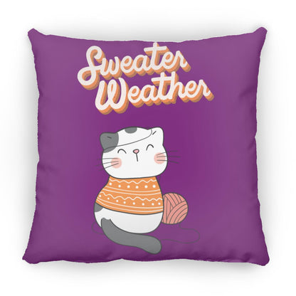 Sweater Weather Cat Small Square Pillow