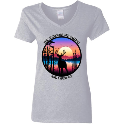 Outdoors Ladies V-Neck T-Shirt