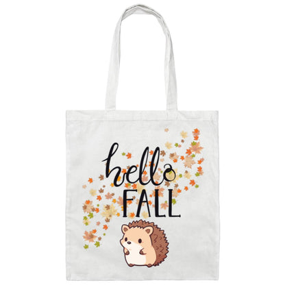 Hello Fall Hedgehog Canvas Tote Bag