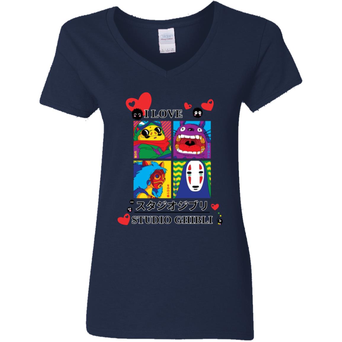 I Love Studio Ghibli V-Neck T-Shirt