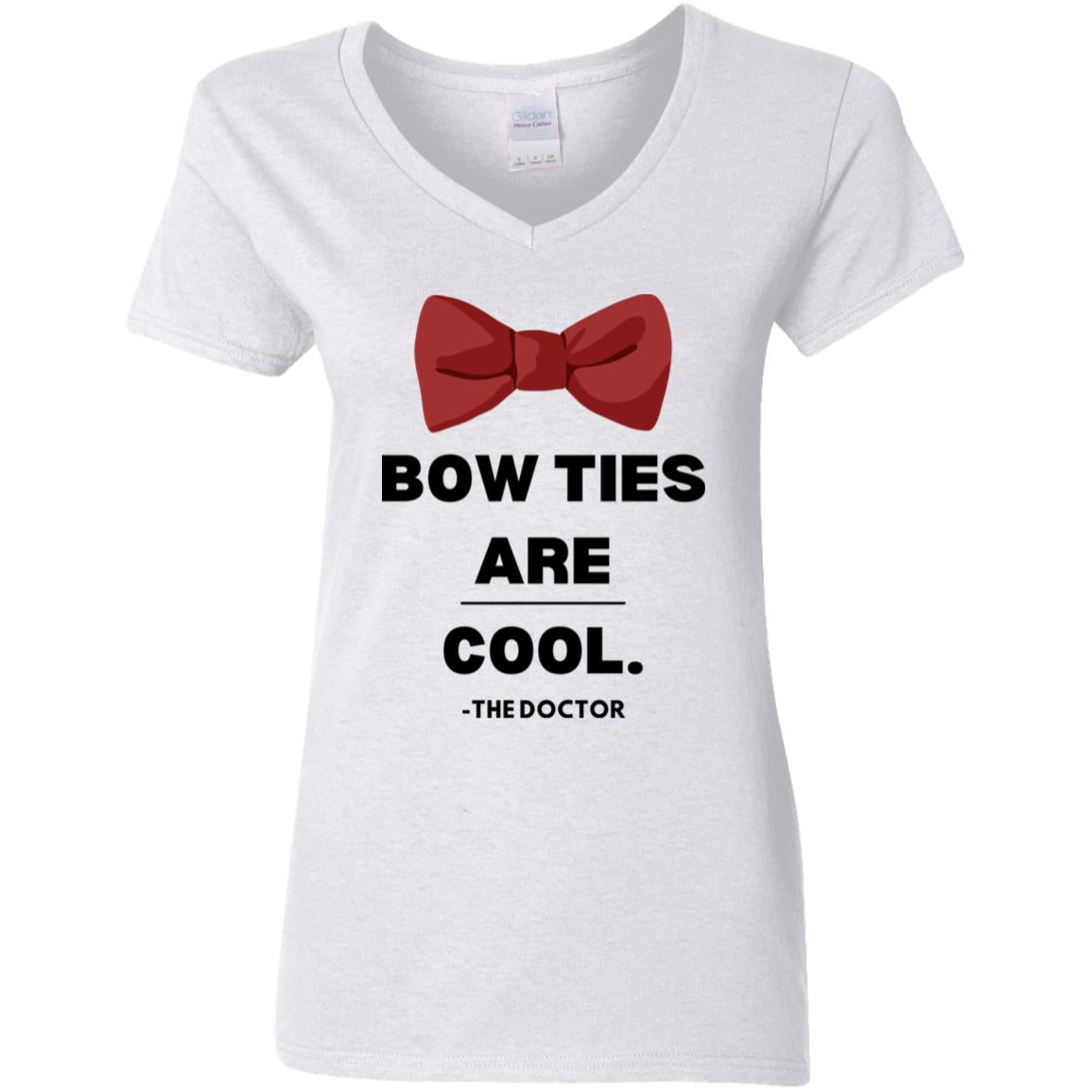 Bow Ties Are Cool Ladies V-Neck T-Shirt