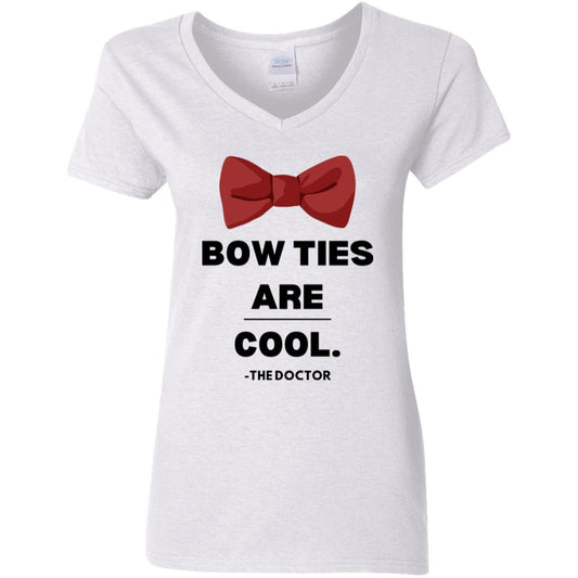 Bow Ties Are Cool Ladies V-Neck T-Shirt