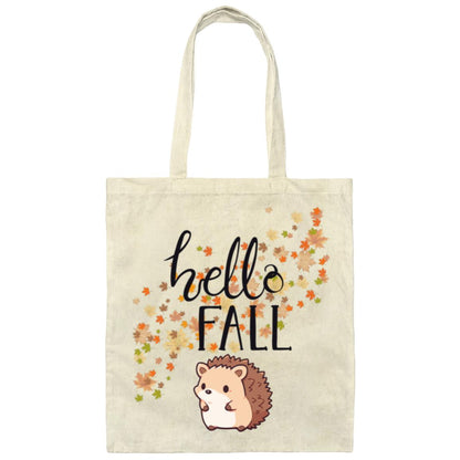 Hello Fall Hedgehog Canvas Tote Bag