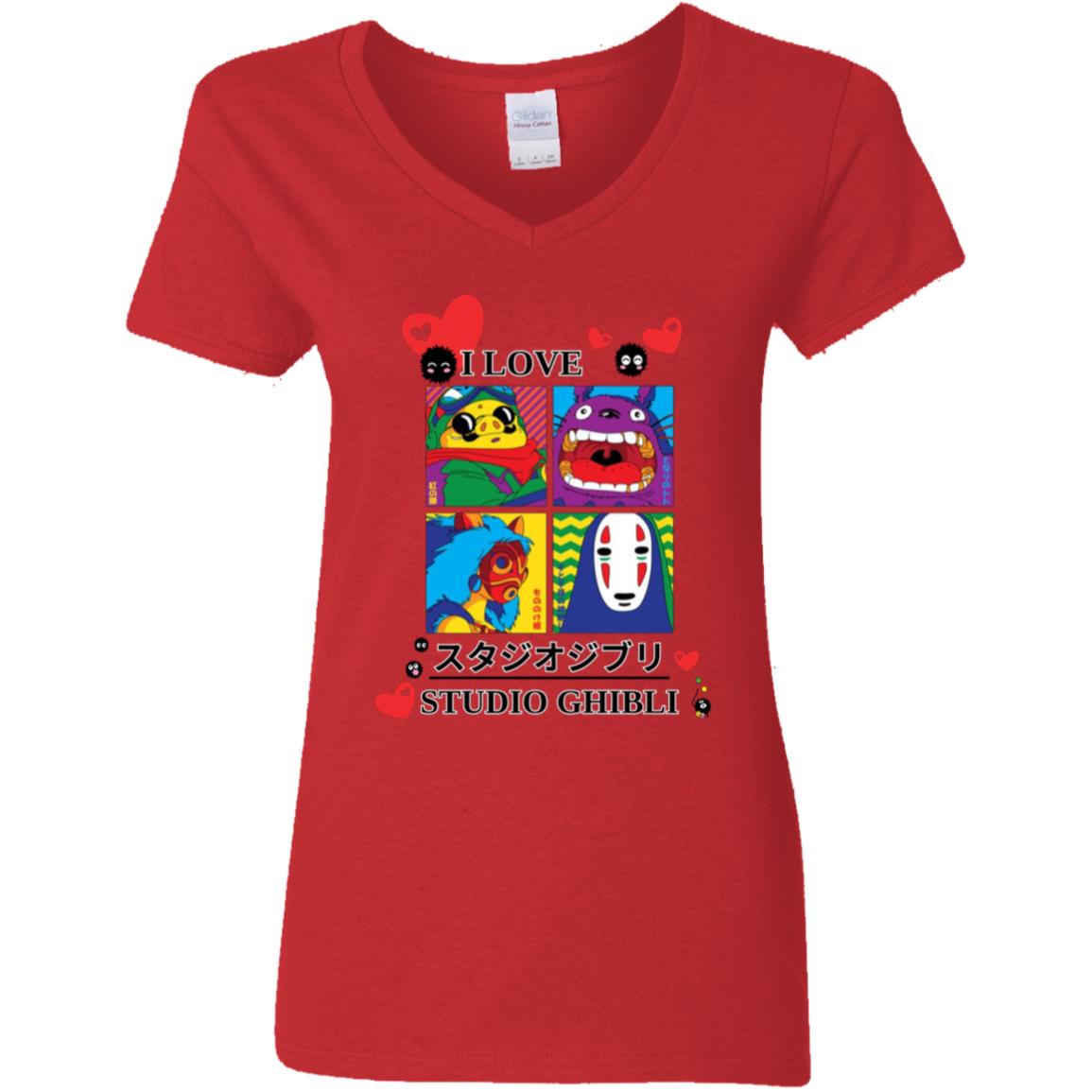 I Love Studio Ghibli V-Neck T-Shirt