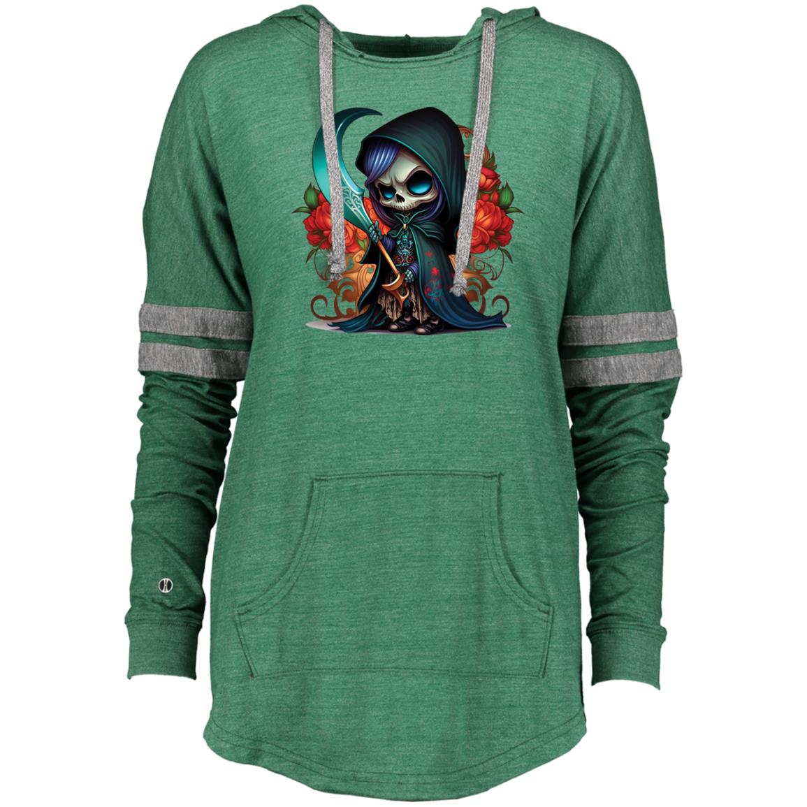 Evie the Grim Reaper Ladies Hooded Low Key Pullover