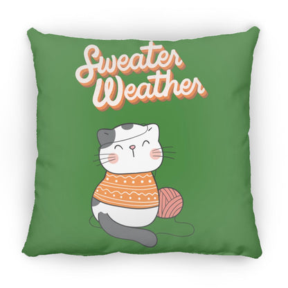 Sweater Weather Cat Small Square Pillow