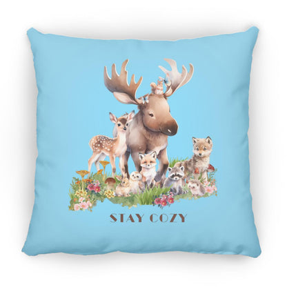 Woodland Babies Stay Cozy Small Square Pillow