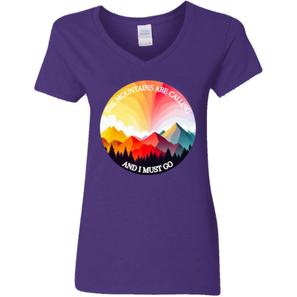 Mountains Ladies V-Neck T-Shirt