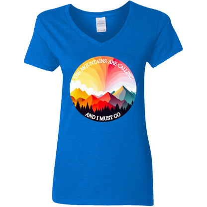 Mountains Ladies V-Neck T-Shirt