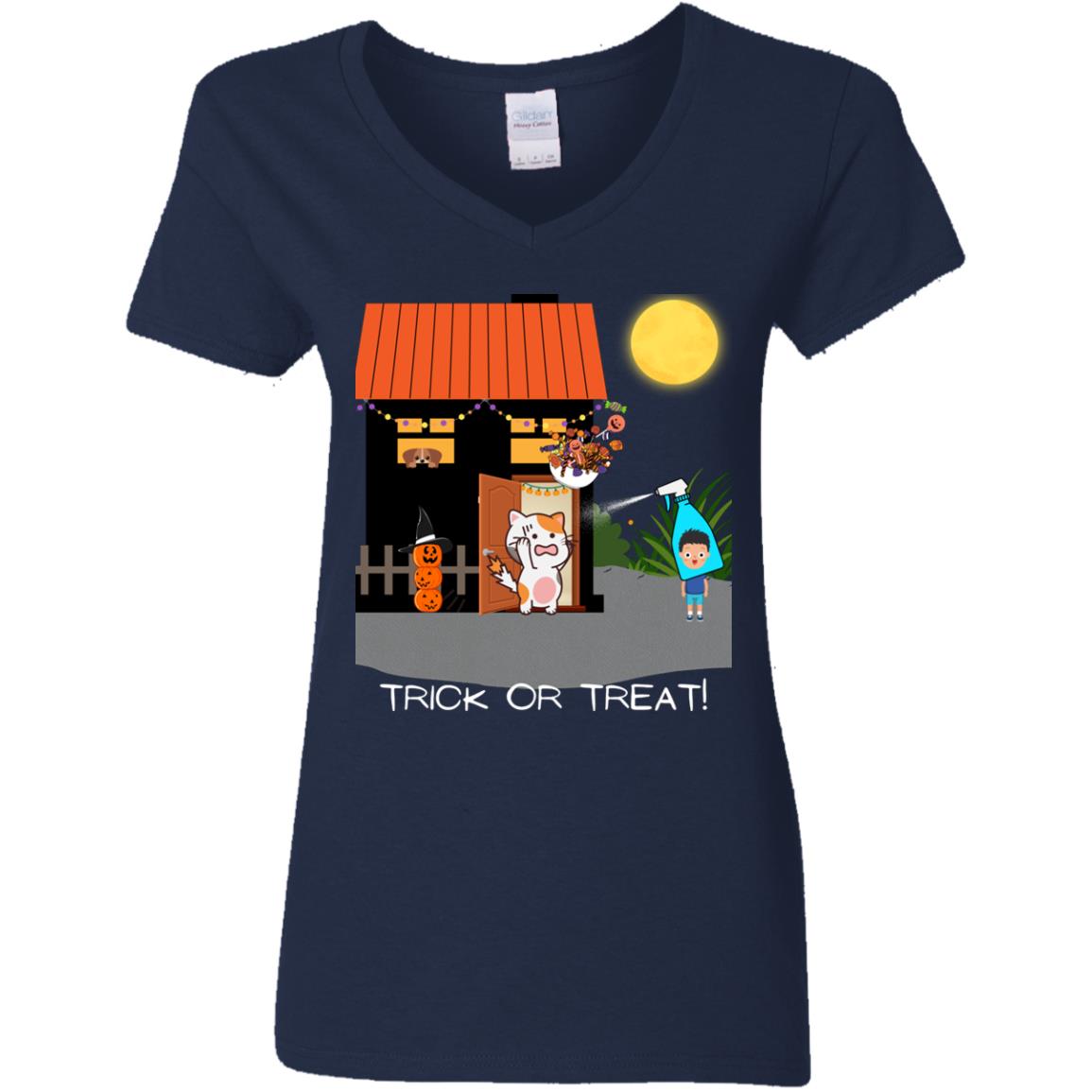 Scaredy Cat Ladies V-Neck T-Shirt