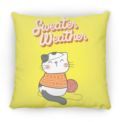 Sweater Weather Cat Small Square Pillow