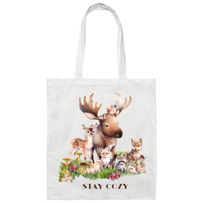 Woodland Babies Stay Cozy Canvas Tote Bag