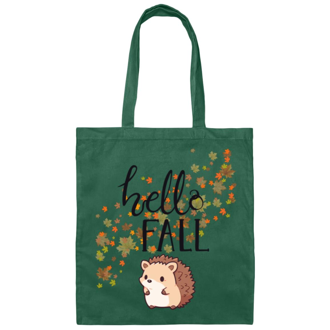 Hello Fall Hedgehog Canvas Tote Bag