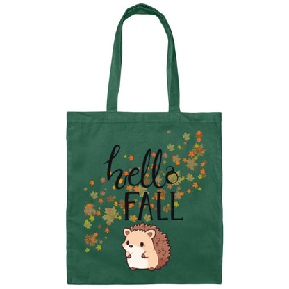 Hello Fall Hedgehog Canvas Tote Bag