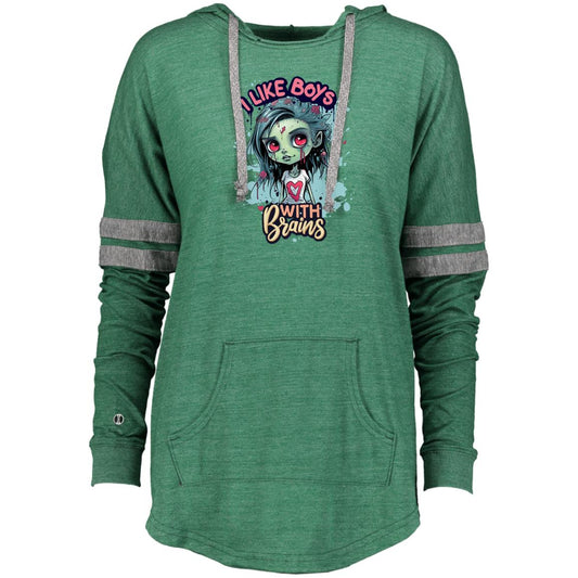 Boys With Brains Ladies Hooded Low Key Pullover