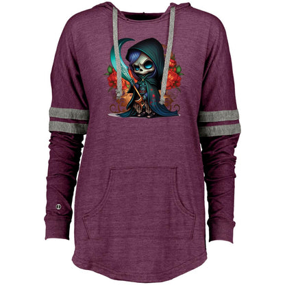 Evie the Grim Reaper Ladies Hooded Low Key Pullover