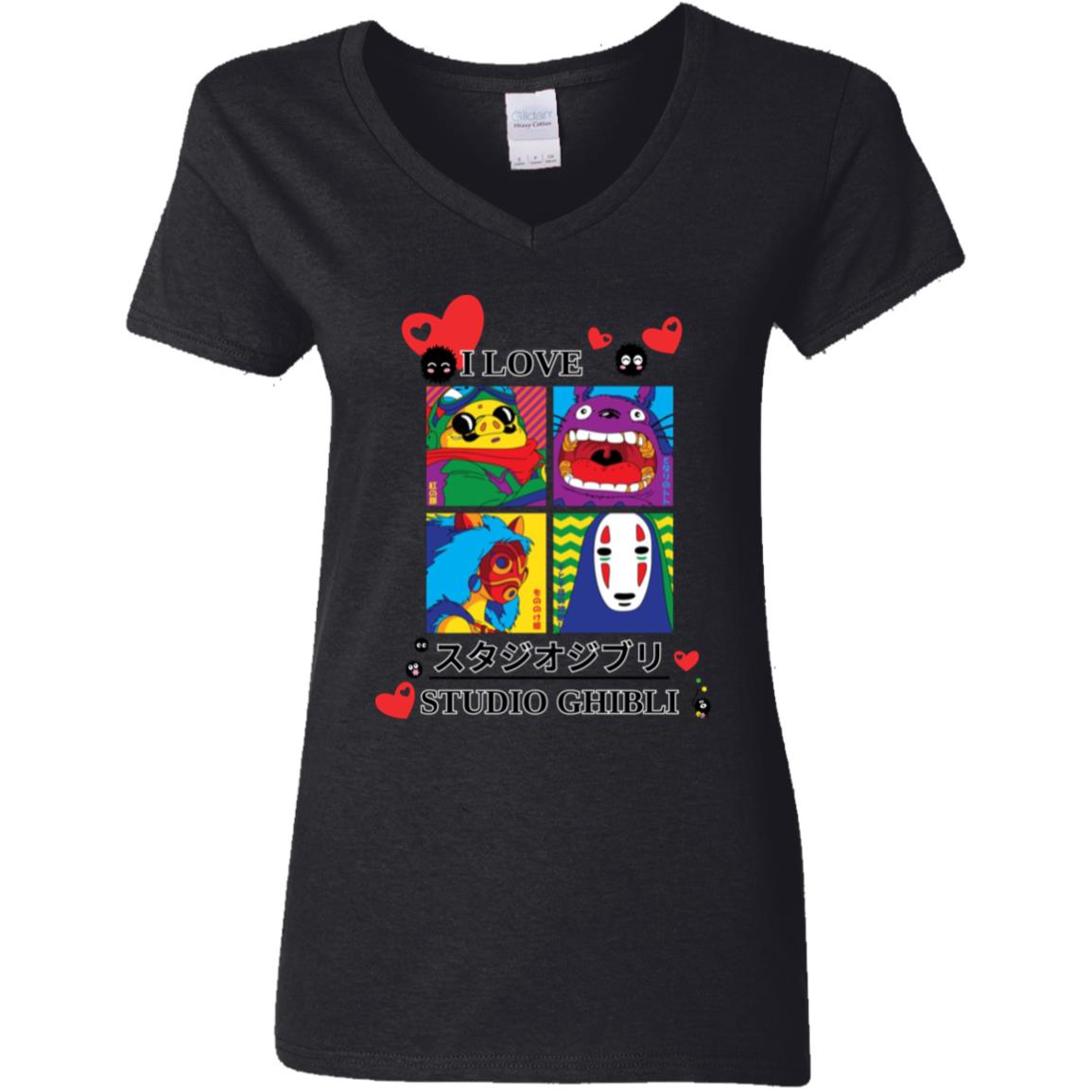 I Love Studio Ghibli V-Neck T-Shirt