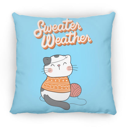 Sweater Weather Cat Small Square Pillow