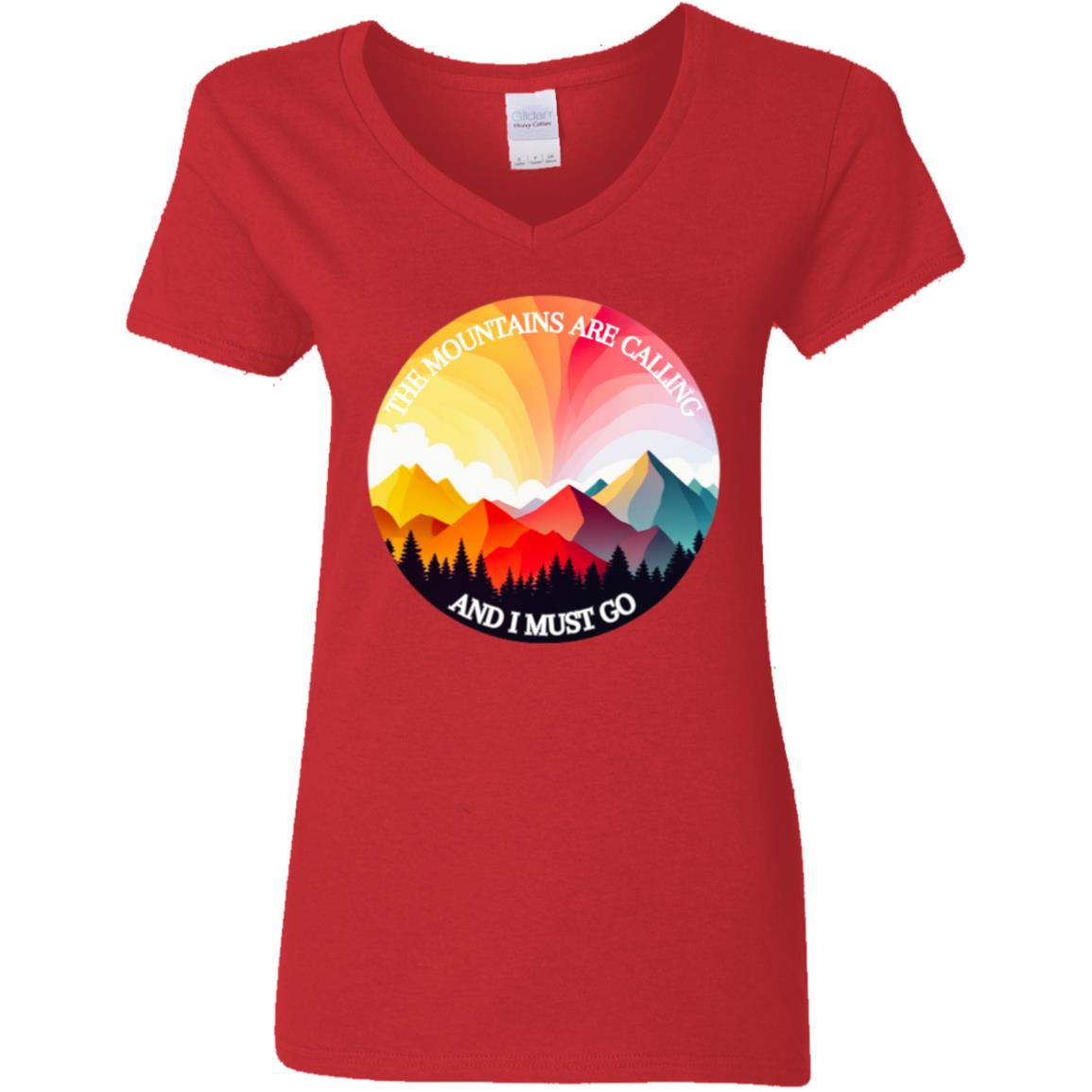 Mountains Ladies V-Neck T-Shirt